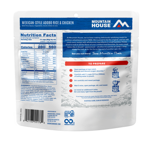 Mexican-Style Adobo Rice & Chicken freeze dried food in a pouch - Mountain House
