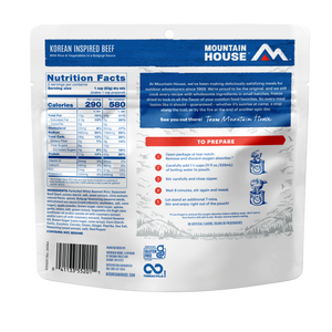 Korean Inspired Beef freeze dried food - Mountain House