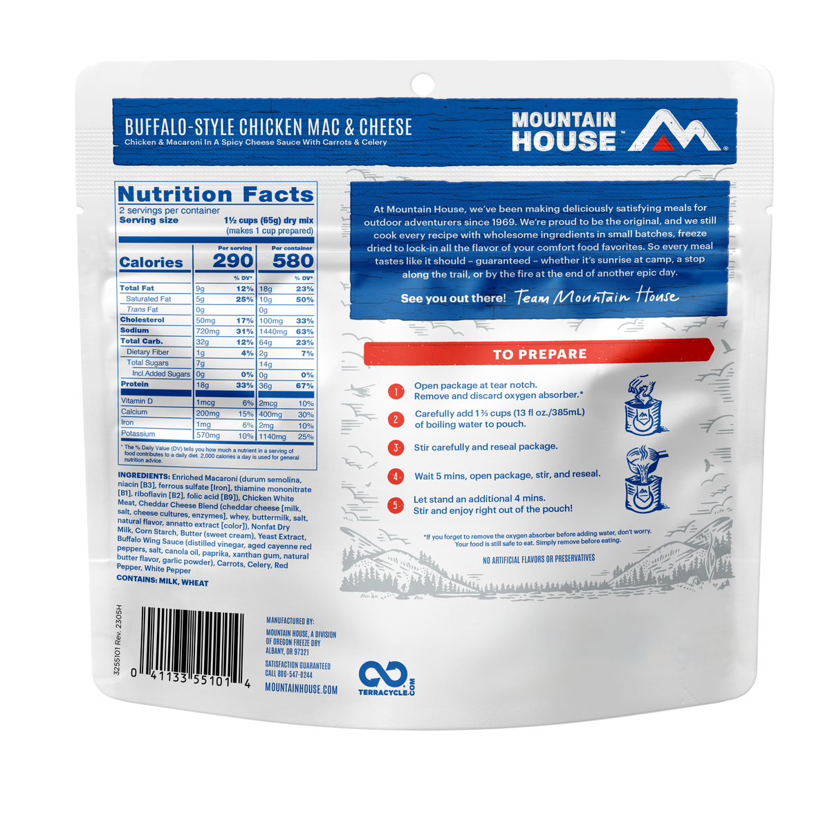 Buffalo-Style Chicken Mac & Cheese freeze dried food - Mountain House