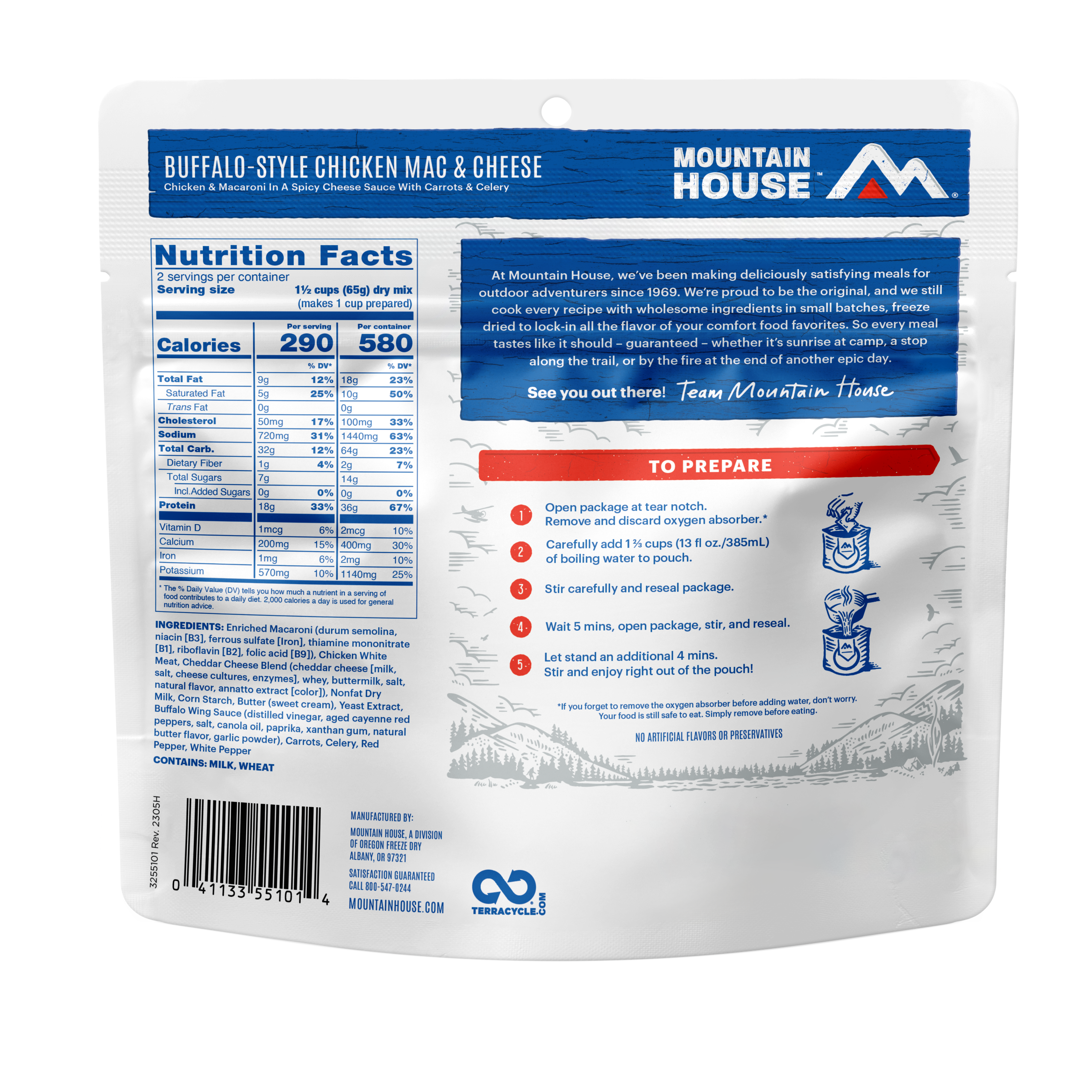 Buffalo-Style Chicken Mac & Cheese freeze dried food - Mountain House