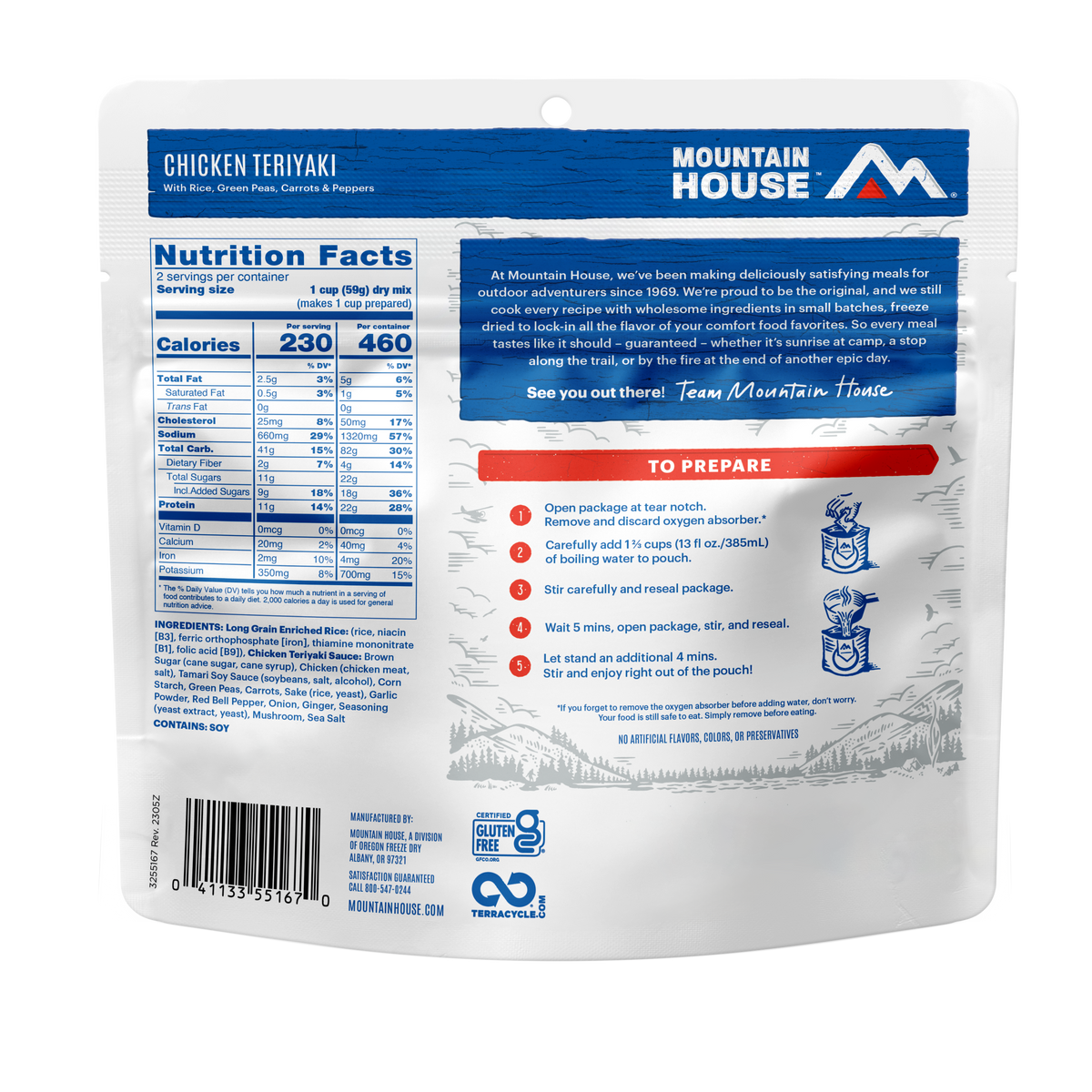 Chicken Teriyaki freeze dried food - Mountain House