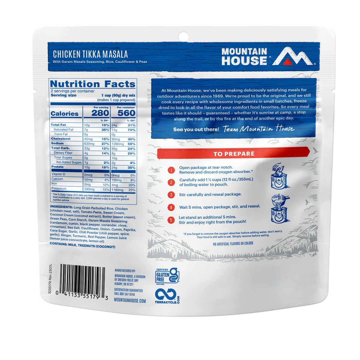 Chicken Tikka Masala freeze dried food - Mountain House